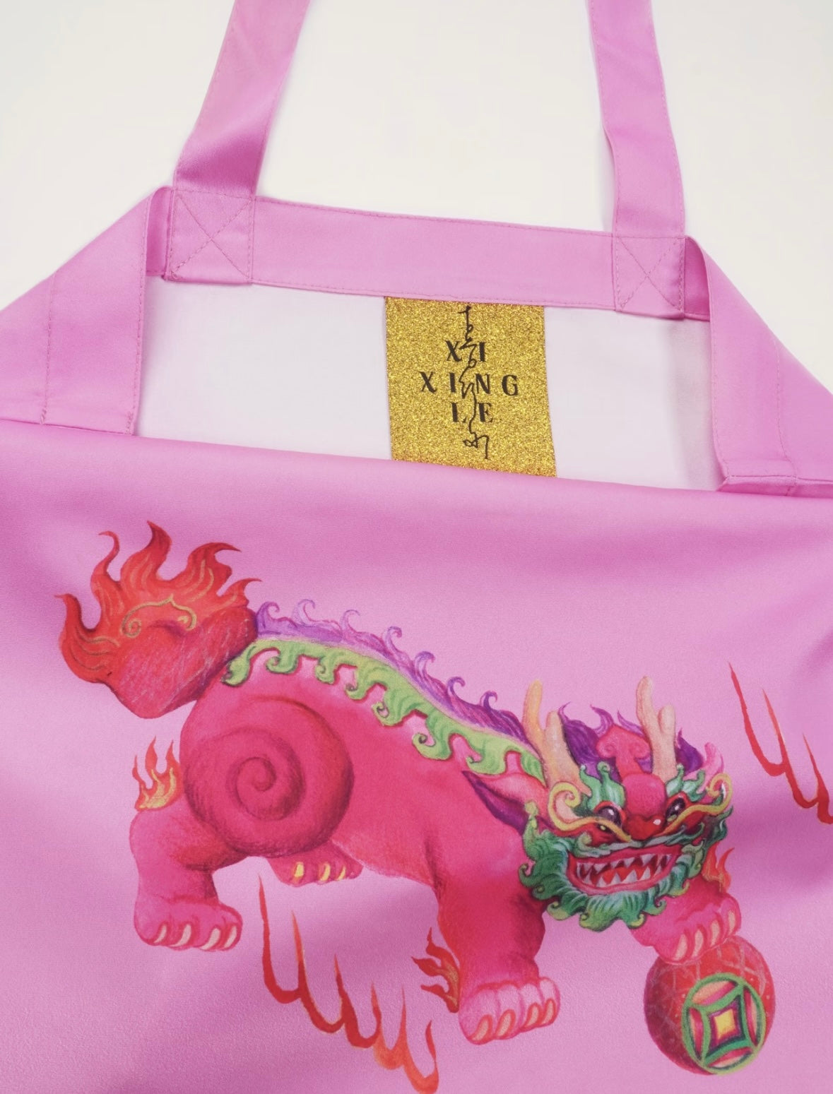 XIXINGLE喜行乐：Pink Kylin Tote Bag粉麒麟环保袋