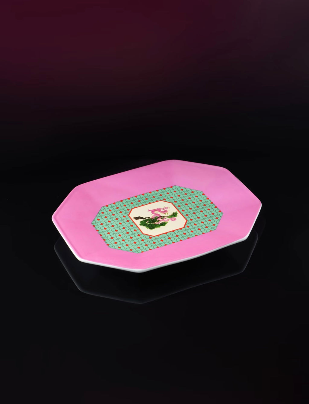 XI XING LE 喜行乐：Serving Plate 柿蒂纹 祥龙八角盘