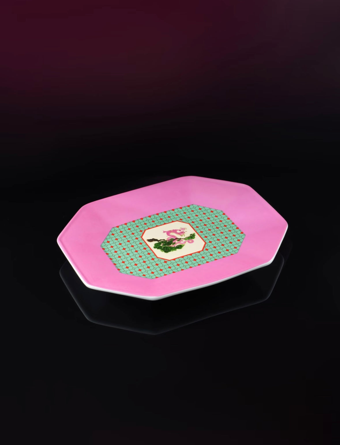 XI XING LE 喜行乐：Serving Plate 柿蒂纹 祥龙八角盘