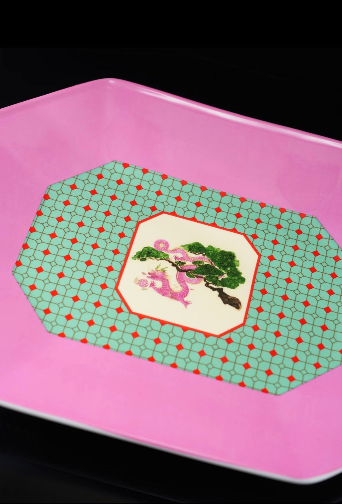 XI XING LE 喜行乐：Serving Plate 柿蒂纹 祥龙八角盘