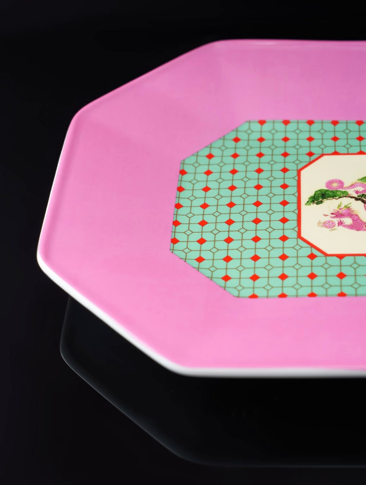 XI XING LE 喜行乐：Serving Plate 柿蒂纹 祥龙八角盘