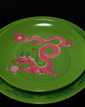 XI XING LE喜行乐：Set of 2 Plates Green Dragon 龙马精神套盘