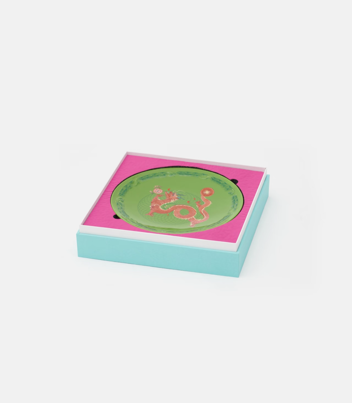 XI XING LE喜行乐：Set of 2 Plates Green Dragon 龙马精神套盘