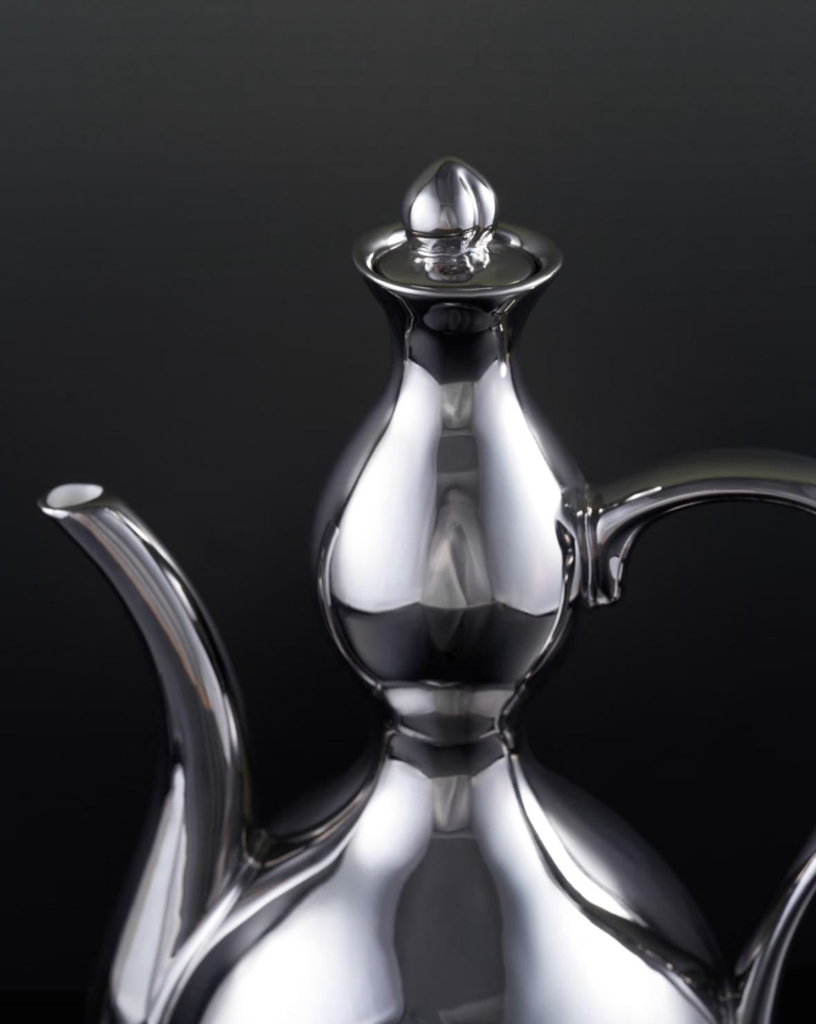 XI XING LE喜行乐： Silver Peach Flagon 千杯不醉福禄桃酒壶银色