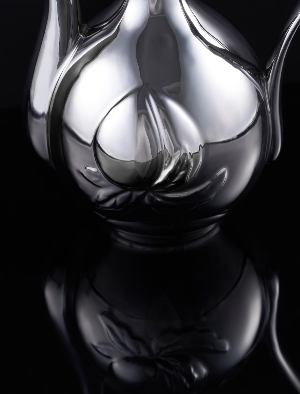 XI XING LE喜行乐： Silver Peach Flagon 千杯不醉福禄桃酒壶银色