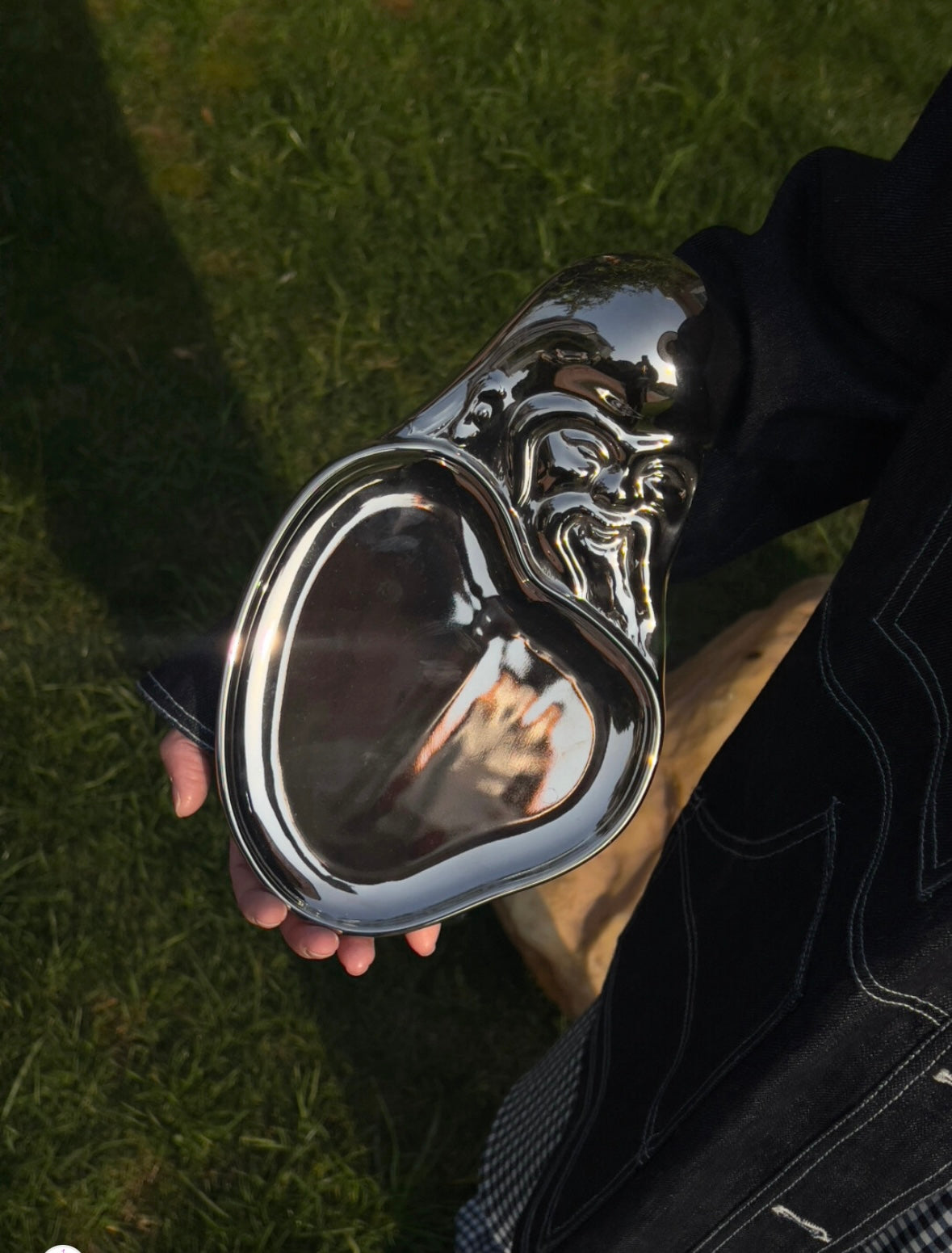 XI XING LE 喜行乐：Silver Plate Silver 福寿双至鲜果盘 银色
