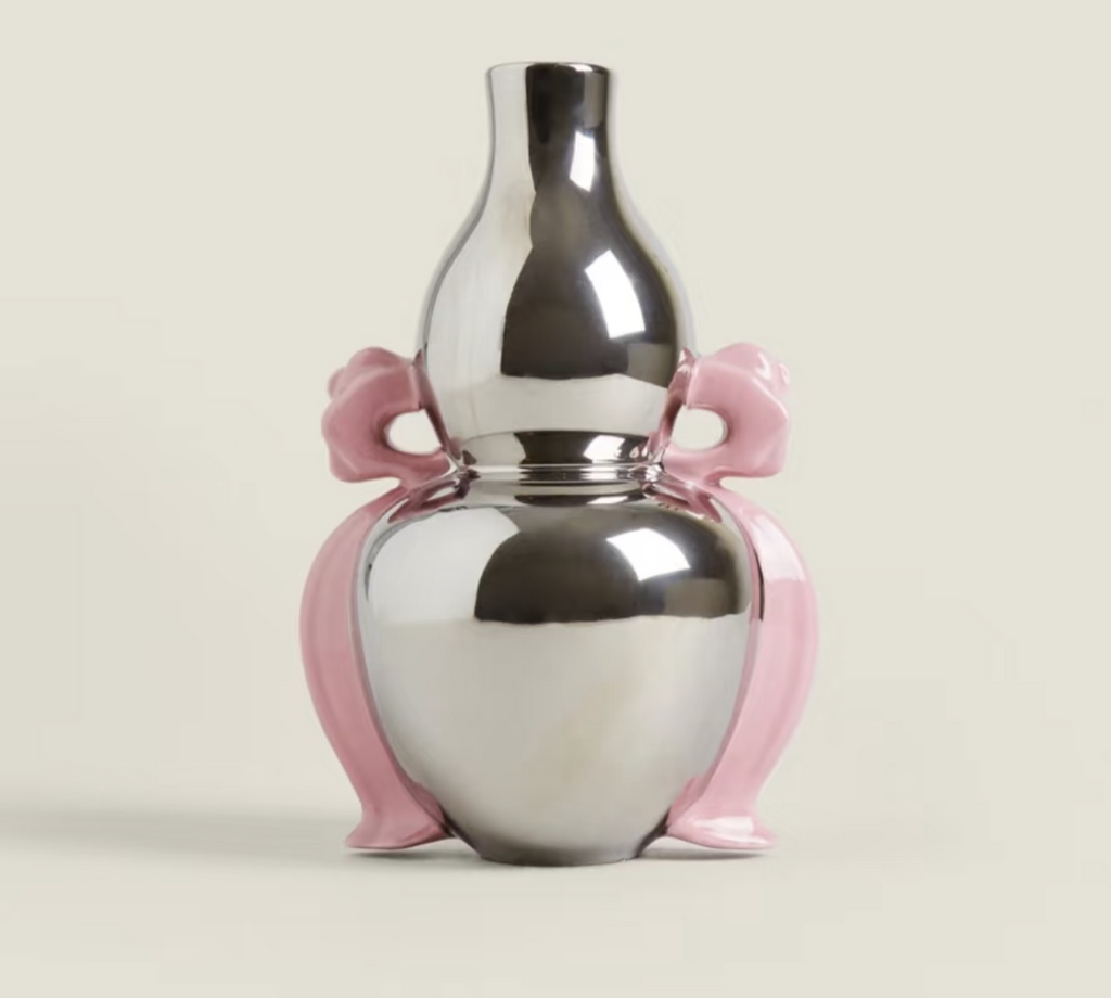 XI XING LE喜行乐：Pink & Silver Gourd祥瑞麒麟葫芦彩结瓶粉银